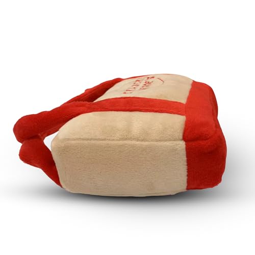 Chomp Haus Traderr Woofs – Luxurious Plush Dog Toy with Squeaker, Premium Fabric, Embroidered Details, Designer-Inspired Chew Toy, Fun Gift for Small to Medium Dogs & Dog Lovers
