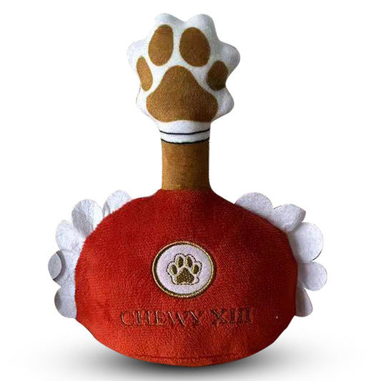Chomp Haus Chewy XIII – Luxurious Plush Dog Toy with Squeaker, Premium Fabric, Embroidered Details, Designer-Inspired Chew Toy, Fun Gift for Small to Medium Dogs & Dog Lovers