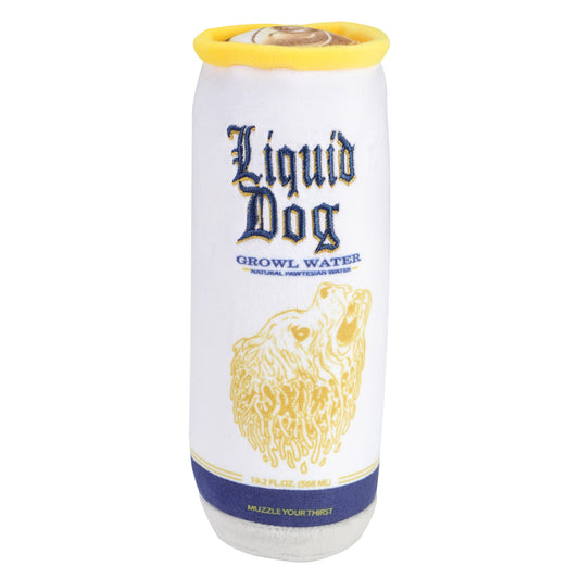 Chomp Haus Liquid Dog Growl Water – Luxurious Plush Dog Toy with Squeaker, Premium Fabric, Embroidered Details, Designer-Inspired Chew Toy, Fun Gift for Small to Medium Dogs & Dog Lovers